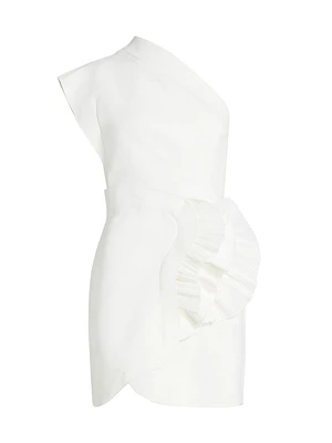 Webster One-Shoulder Ruffled Minidress