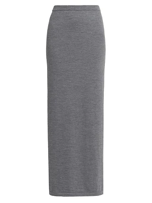 Two-Tone Wool Maxi Skirt