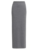 Two-Tone Wool Maxi Skirt