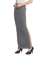 Two-Tone Wool Maxi Skirt