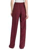 Geometric Silk High-Rise Trousers