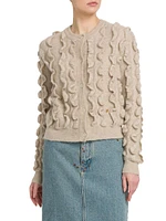 Frill Mohair-Wool Blend Cardigan