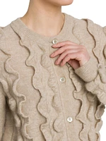 Frill Mohair-Wool Blend Cardigan