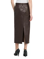 Leather Pencil Midi-Skirt