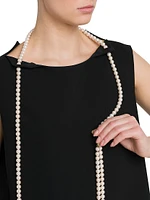 Faux Pearl Necklace Crêpe Maxi Dress