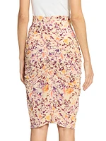 Hozana Printed Silk-Blend Ruched Midi-Skirt