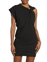 Leany Asymmetric Cotton Jersey Minidress