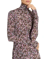 Vanessa Floral Jersey Turtleneck Dress