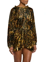 Lassie Leopard Velvet Minidress