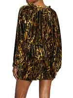 Lassie Leopard Velvet Minidress