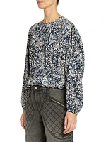 Gelina Printed Silk-Blend Blouse