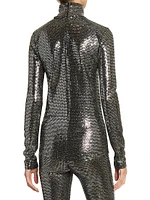 Joyela Sequin-Embellished Mock Turtleneck Top