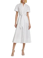 Asbury Cotton Poplin Tie-Waist Shirtdress