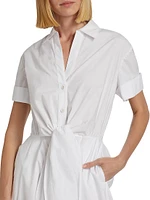 Asbury Cotton Poplin Tie-Waist Shirtdress