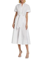 Asbury Cotton Poplin Tie-Waist Shirtdress