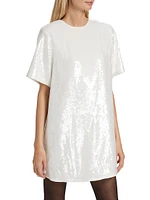 Sequined Oversized T-Shirt Minidress