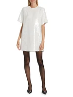 Sequined Oversized T-Shirt Minidress