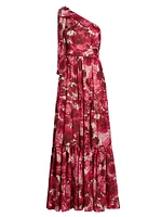 Mattera Floral One-Shoulder Maxi Dress