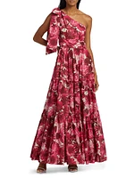 Mattera Floral One-Shoulder Maxi Dress