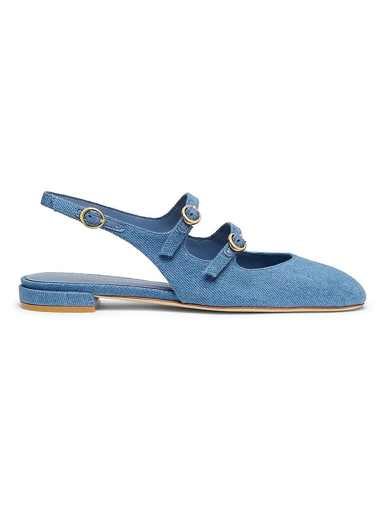 Benni Denim Mary Jane Slingback Flats