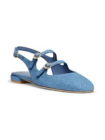 Benni Denim Mary Jane Slingback Flats