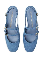 Benni Denim Mary Jane Slingback Flats