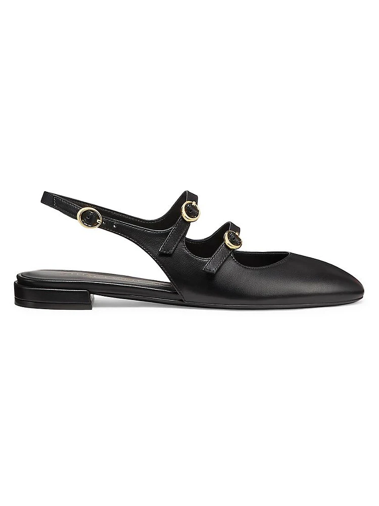 Benni Mary Jane Leather Slingback Flats