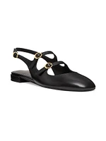 Benni Mary Jane Leather Slingback Flats