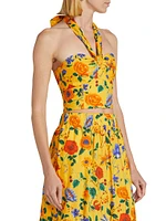 Piana Floral Cotton Halter Top