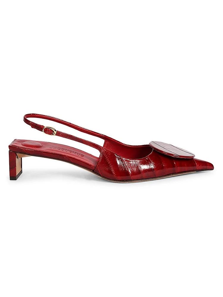 Les Slingbacks 40MM Eel Skin Pumps