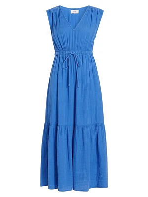 Rosalie Cotton Tie-Waist Maxi Dress