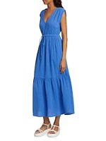 Rosalie Cotton Tie-Waist Maxi Dress