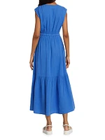 Rosalie Cotton Tie-Waist Maxi Dress