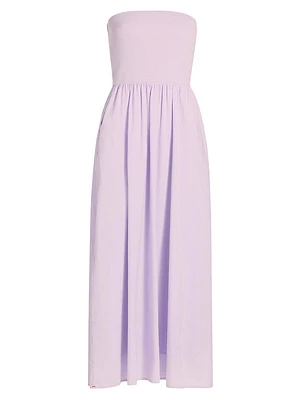 Finnian Strapless Cotton Fit & Flare Midi-Dress