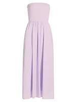 Finnian Strapless Cotton Fit & Flare Midi-Dress