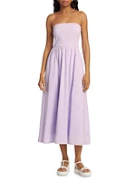 Finnian Strapless Cotton Fit & Flare Midi-Dress