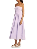 Finnian Strapless Cotton Fit & Flare Midi-Dress