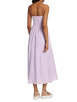 Finnian Strapless Cotton Fit & Flare Midi-Dress