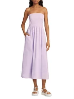 Finnian Strapless Cotton Fit & Flare Midi-Dress