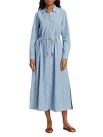 Bowen Denim Tie-Waist Shirtdress