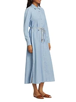 Bowen Denim Tie-Waist Shirtdress