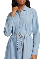 Bowen Denim Tie-Waist Shirtdress