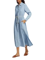 Bowen Denim Tie-Waist Shirtdress