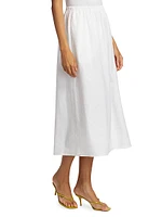 Loretta Cotton A-Line Midi-Skirt