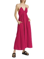 Maggie Cotton Halterneck Midi-Dress