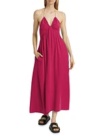 Maggie Cotton Halterneck Midi-Dress