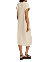 Drue Cotton V-Neck Midi-Dress