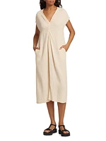 Drue Cotton V-Neck Midi-Dress