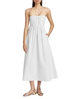 Adilyn Cotton Halterneck Midi-Dress