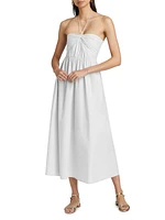 Adilyn Cotton Halterneck Midi-Dress